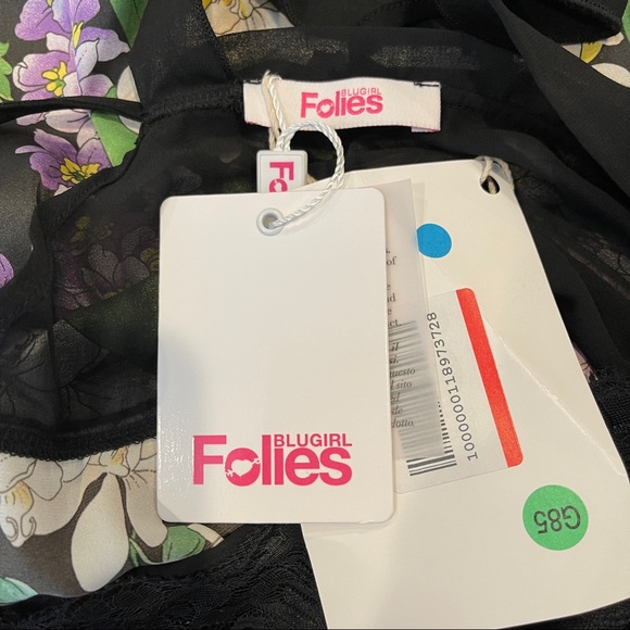 NEW Blugirl Folies Size 12 Sleeveless Black Lace Floral Trapeze Sun Dress - Picture 10 of 14